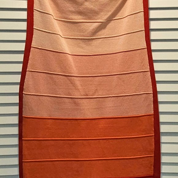 Coral Colored Bodycon Bebe Dress - Picture 2 of 7